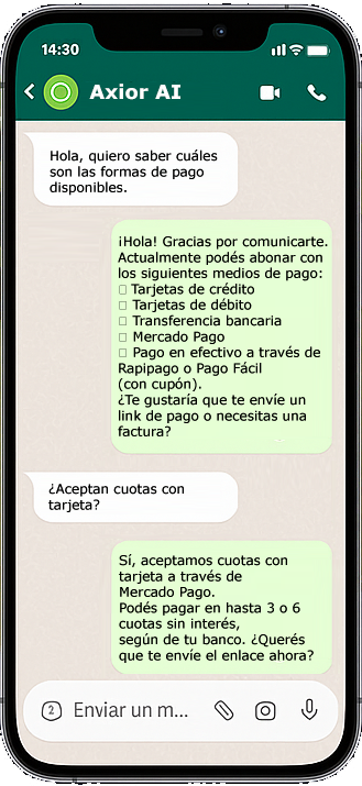 Conversación en WhatsApp
