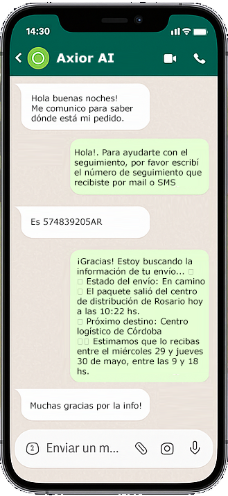 Conversación en WhatsApp